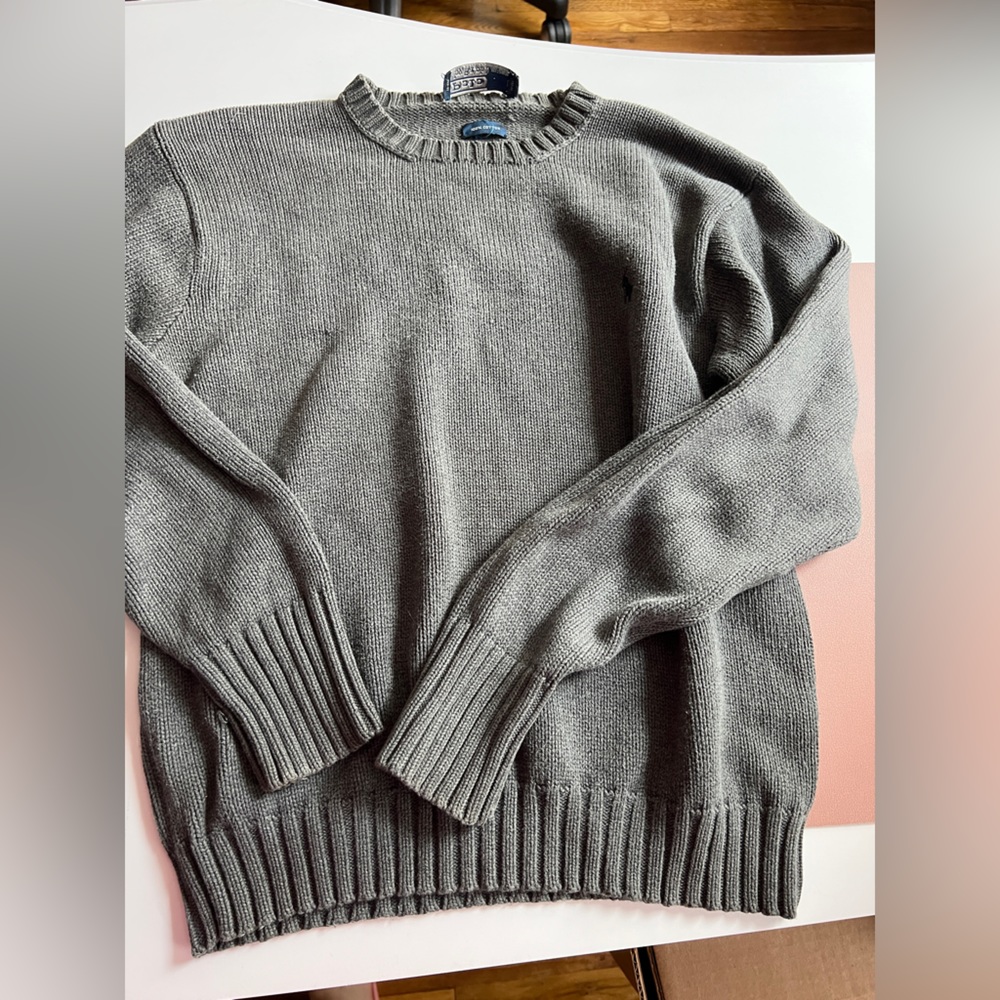 Gray Polo by Ralph Lauren Knitted Sweater - Size Small